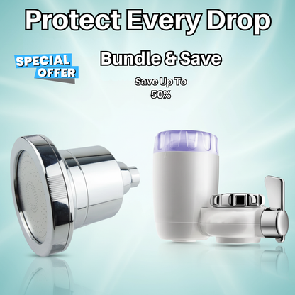 WaterSurgeon Precision Pair™ Engineered harmony between tap and shower filtration.